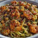 shrimp scampi and crispy chickpeas bowl - featured image