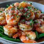 shrimp scampi and garlic green beans bowl - featured image