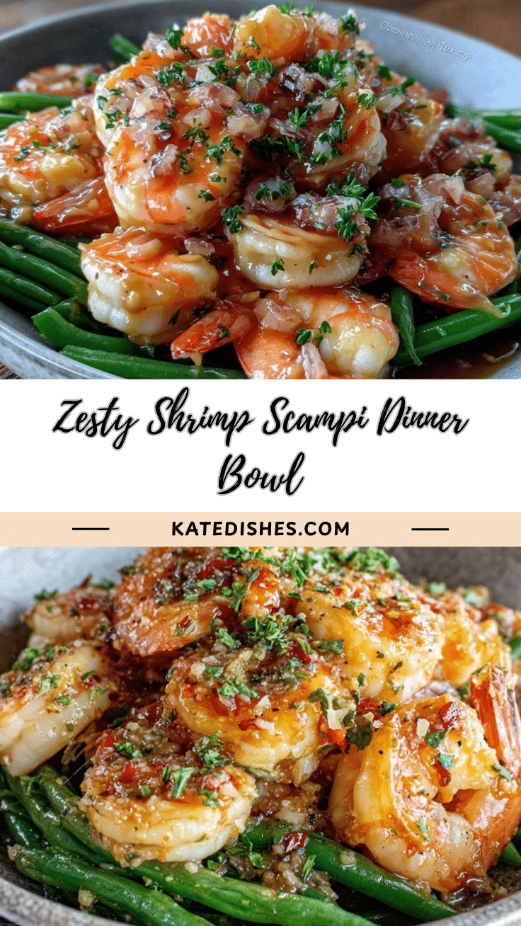 shrimp scampi and garlic green beans bowl recipe