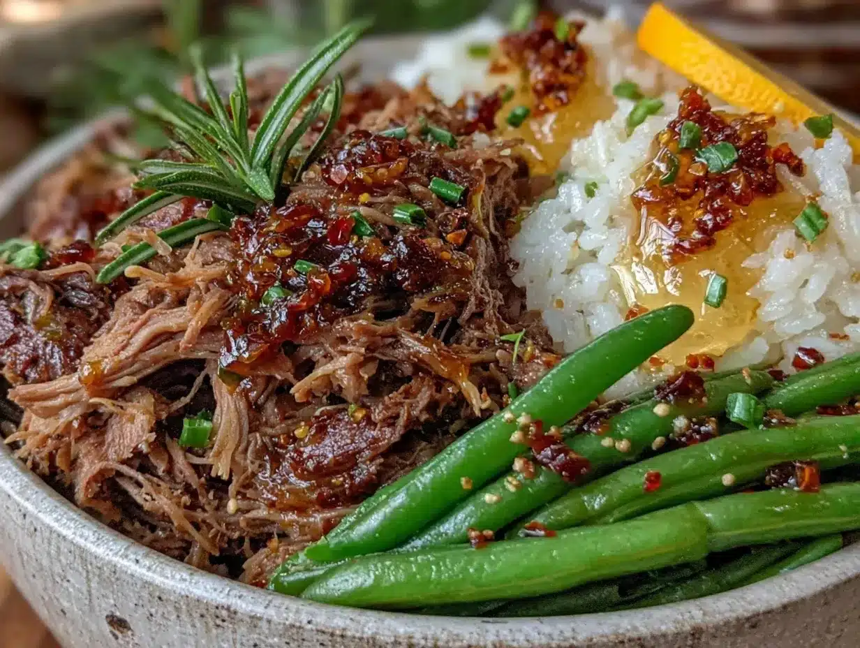 slow-cooker pulled pork dinner bowl preparation steps