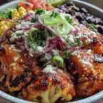 spicy roasted cauliflower nourish bowl - featured image