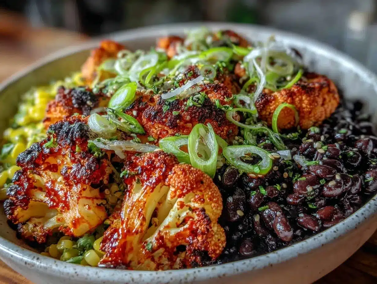 spicy roasted cauliflower nourish bowl preparation steps