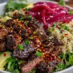 spicy steak nourish bowl - featured image