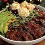 steak dinner bowl with chipotle-lime yogurt - featured image
