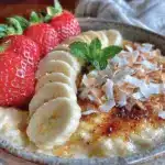 strawberry banana oatmeal bowl - featured image