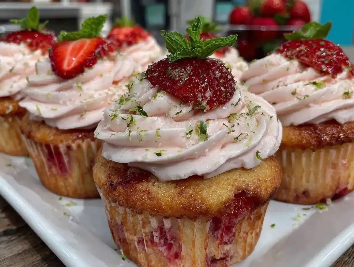 Strawberry Daiquiri Cupcakes preparation steps