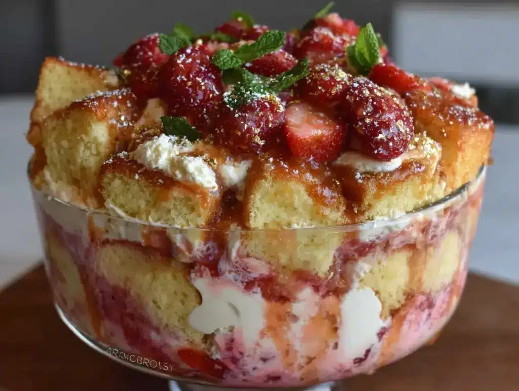 strawberry shortcake trifle - featured image