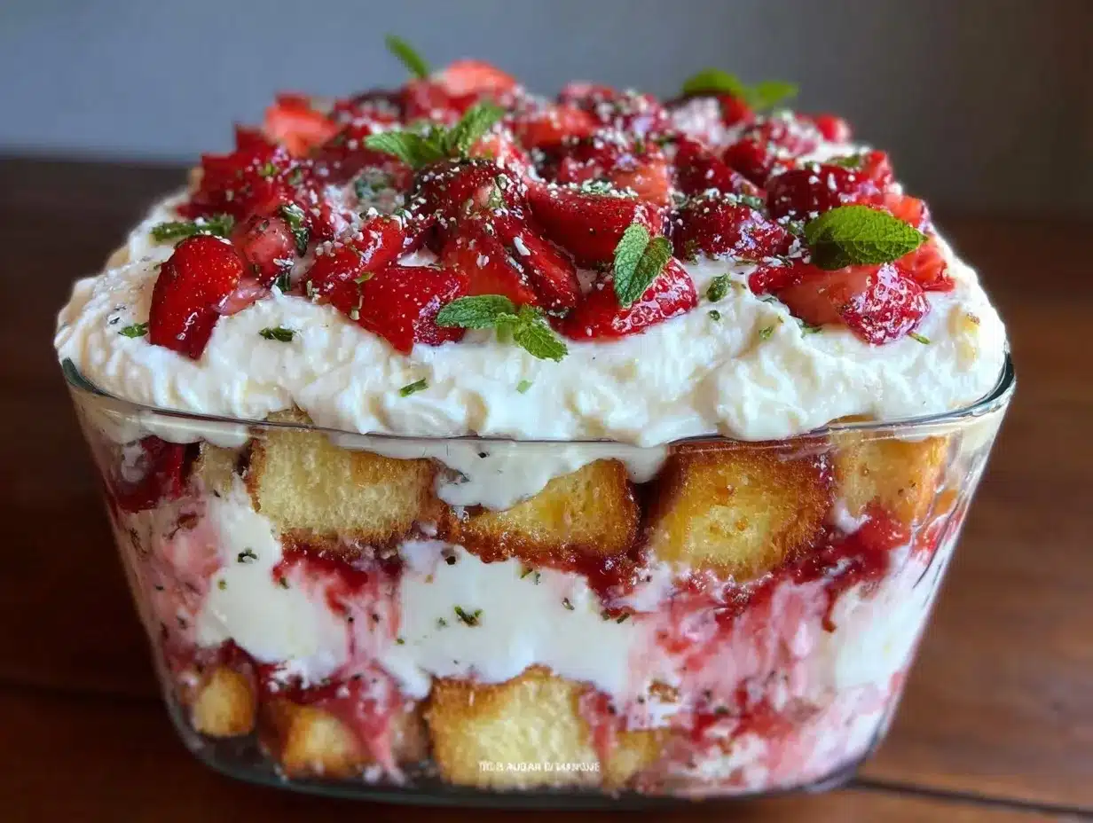 strawberry shortcake trifle preparation steps