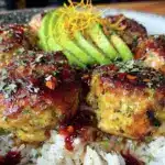 turkey meatball dinner bowl - featured image