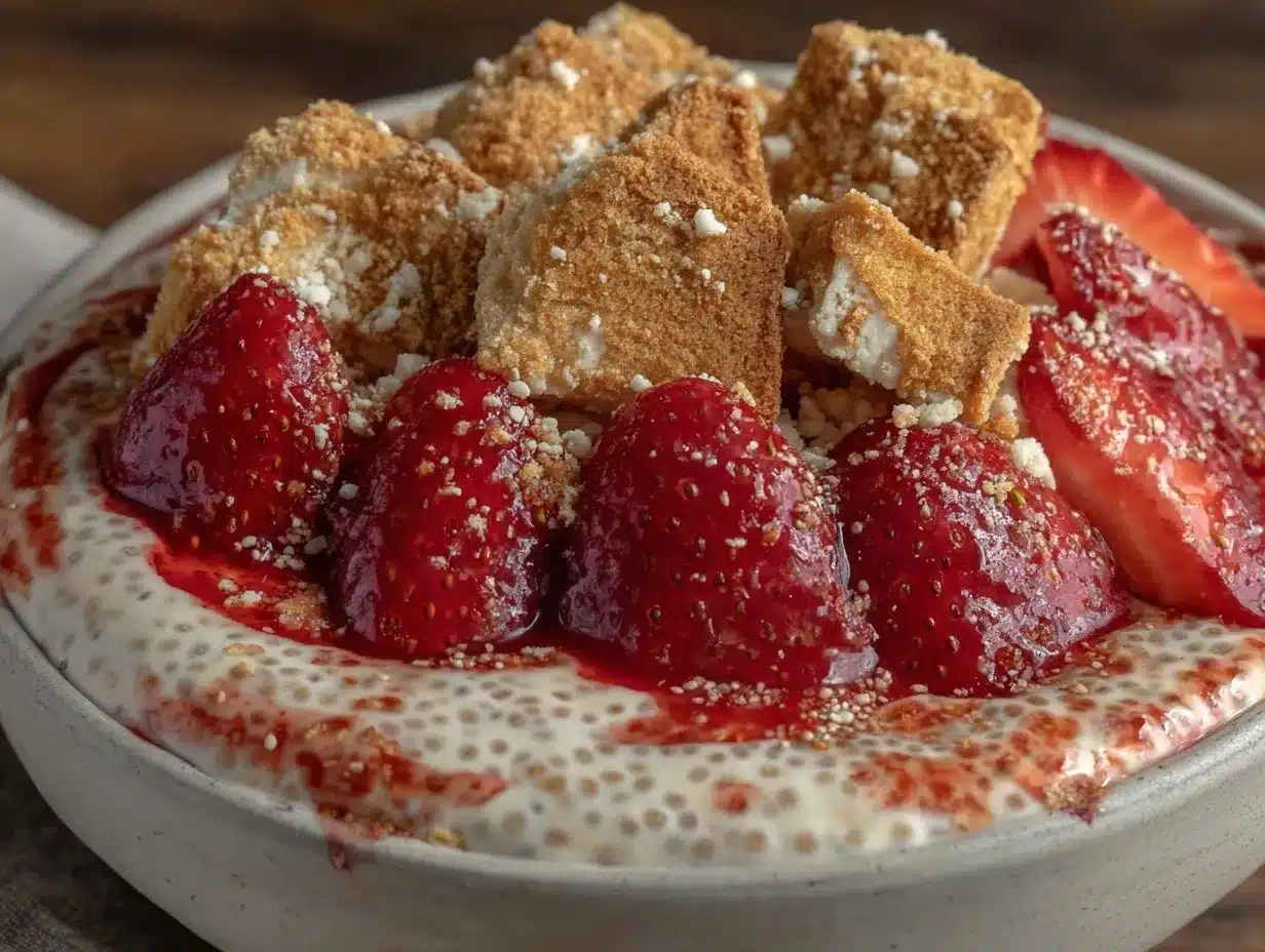Valentines Chia Pudding Bowl preparation steps