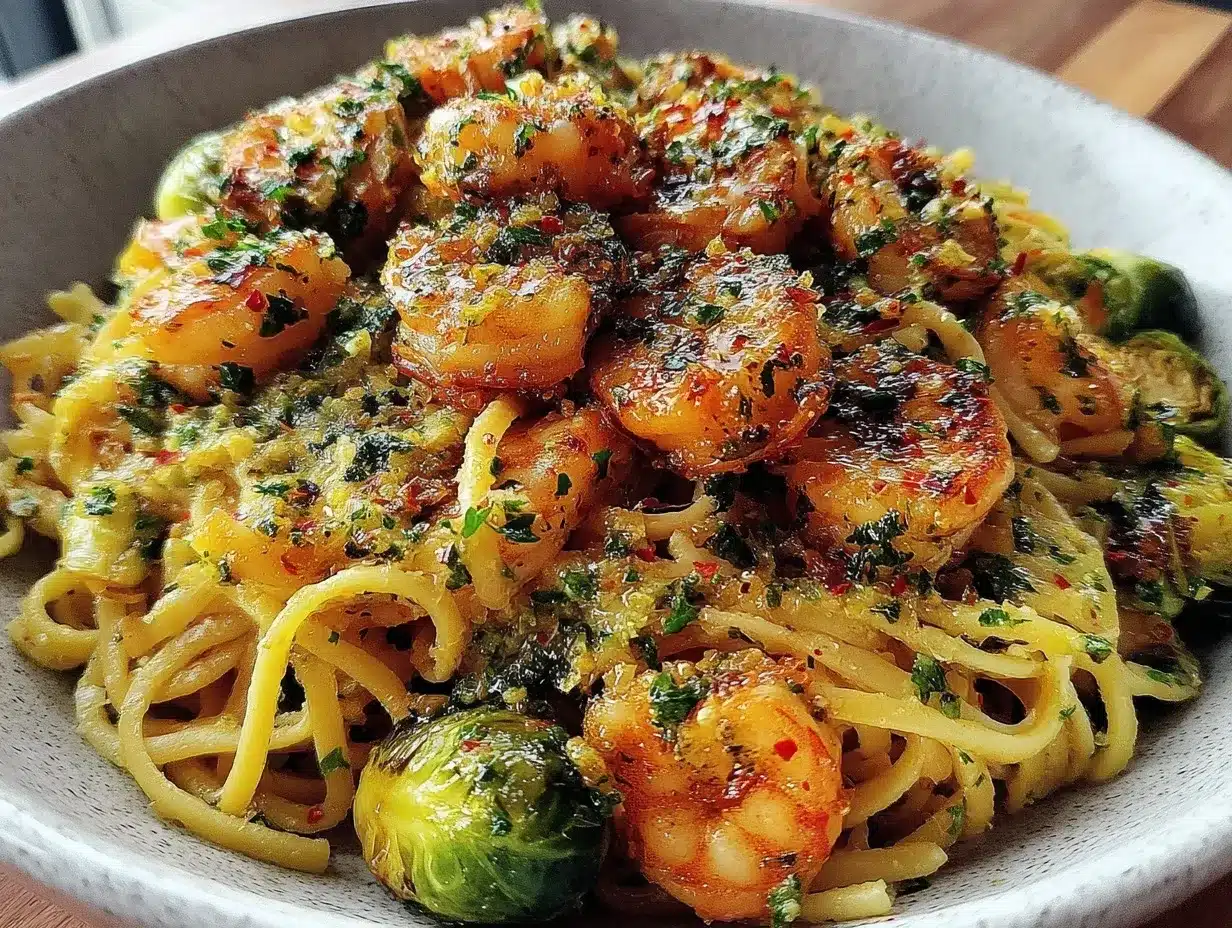 zesty shrimp scampi dinner bowl preparation steps