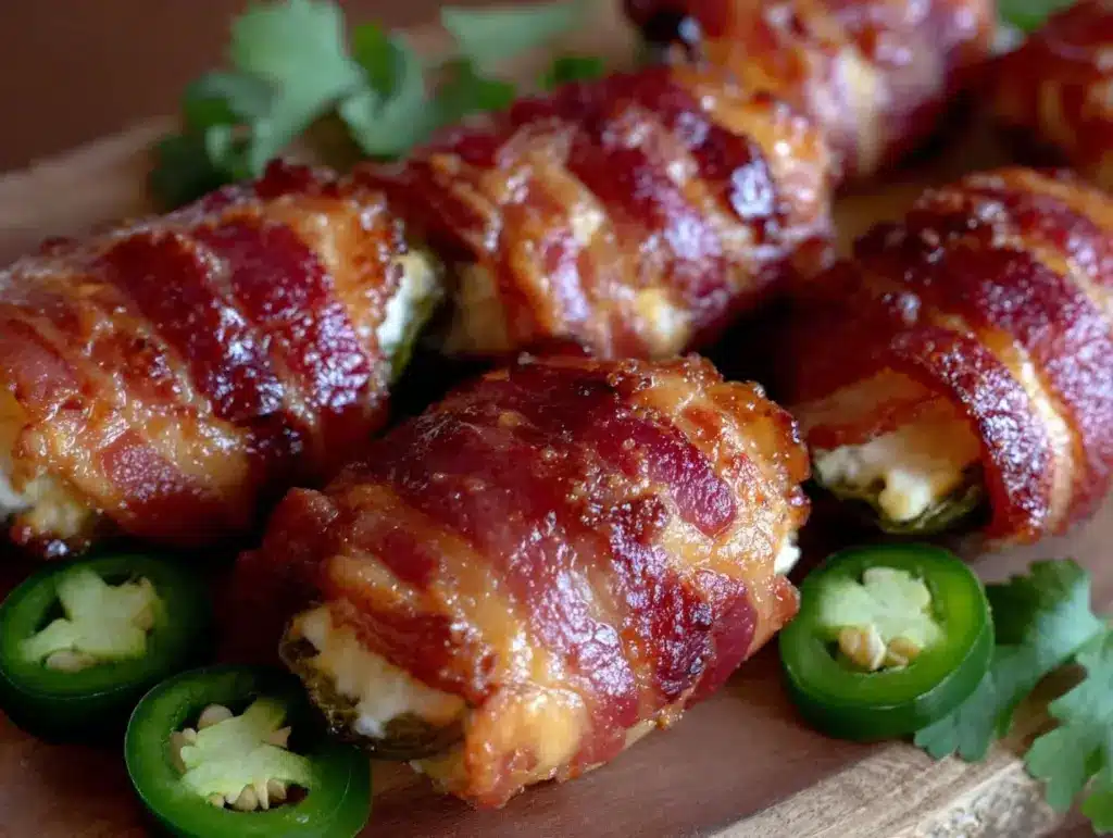 bacon-wrapped jalapeño cream cheese poppers - featured image