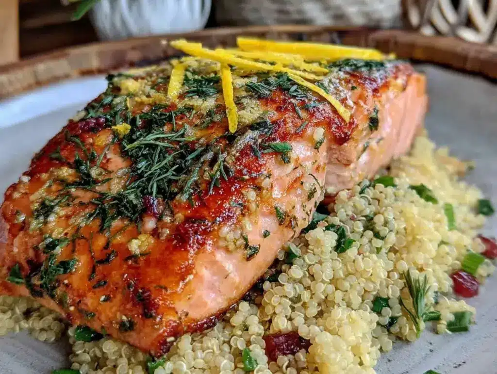 baked lemon herb salmon - featured image