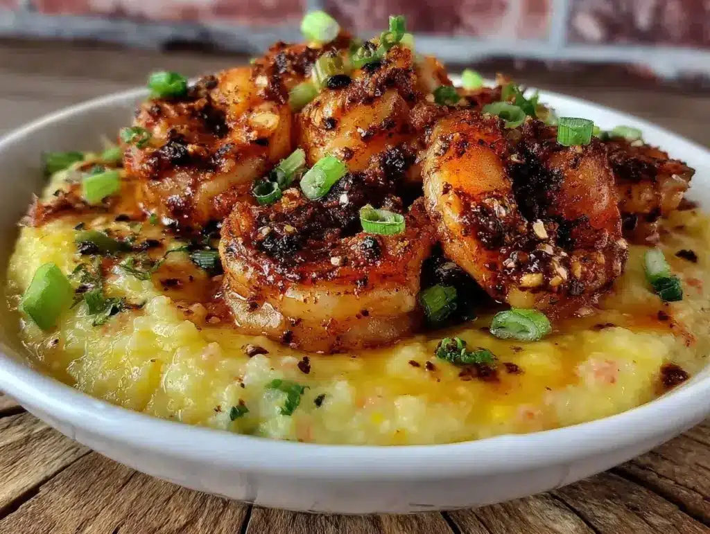 Cajun blackened shrimp with creamy grits - featured image
