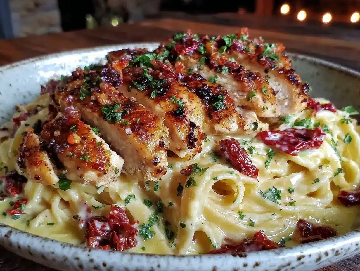 Cajun chicken Alfredo preparation steps