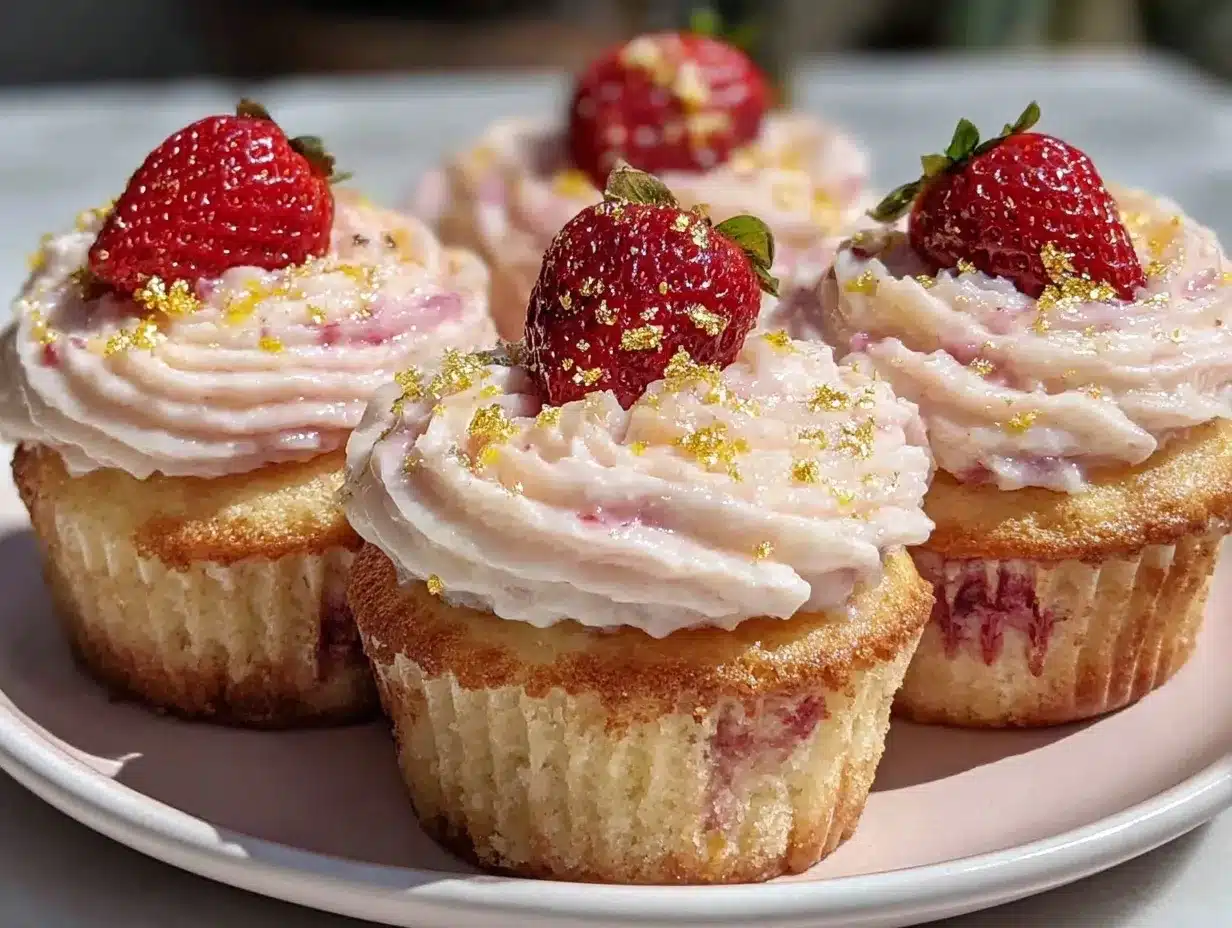 champagne and strawberry mimosa cupcakes preparation steps
