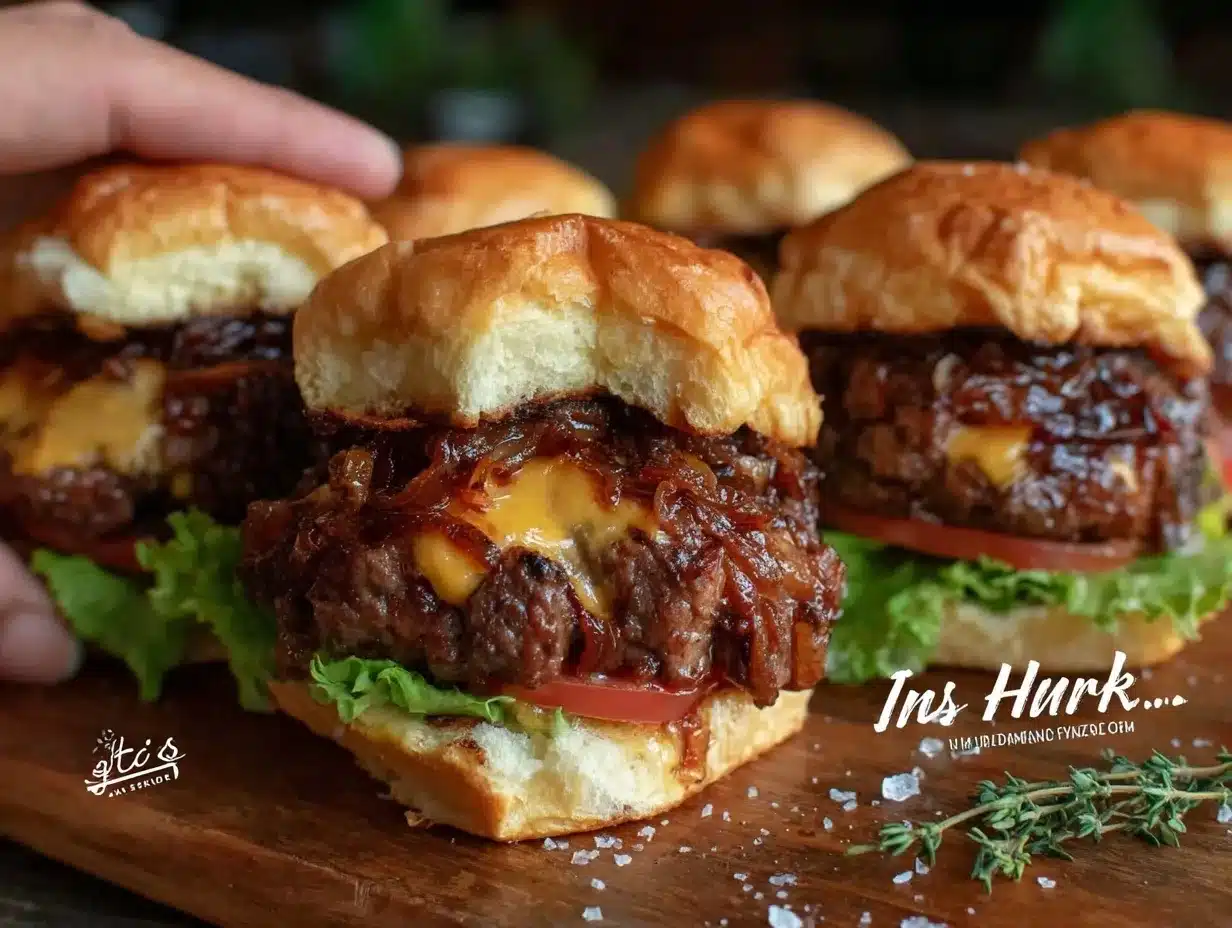 classic beef burgers with caramelized onions preparation steps