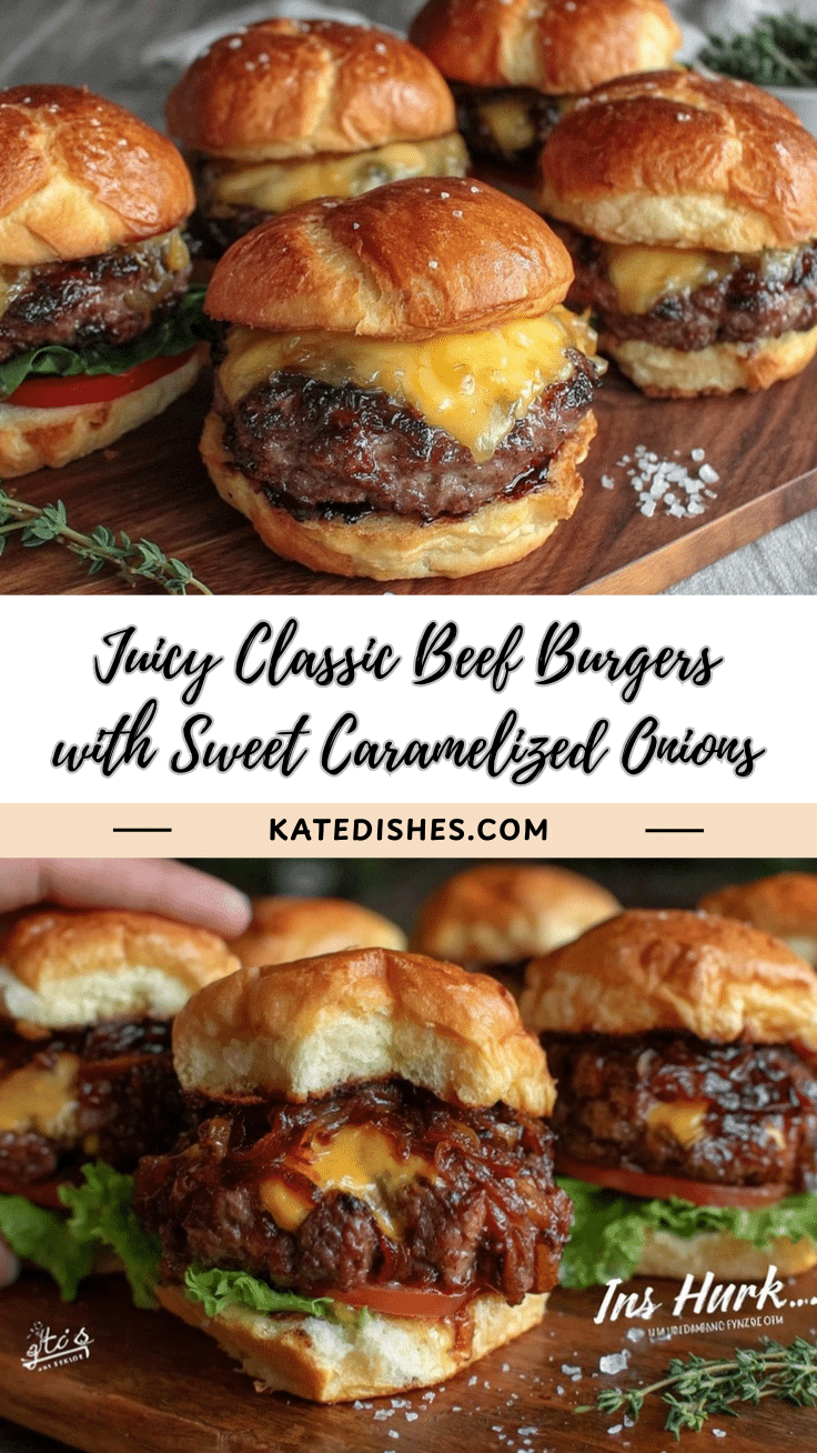 classic beef burgers with caramelized onions recipe