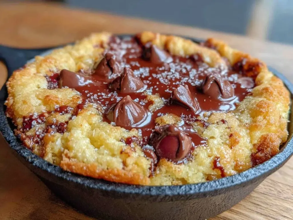 cozy chocolate chip cookie skillet for two - featured image