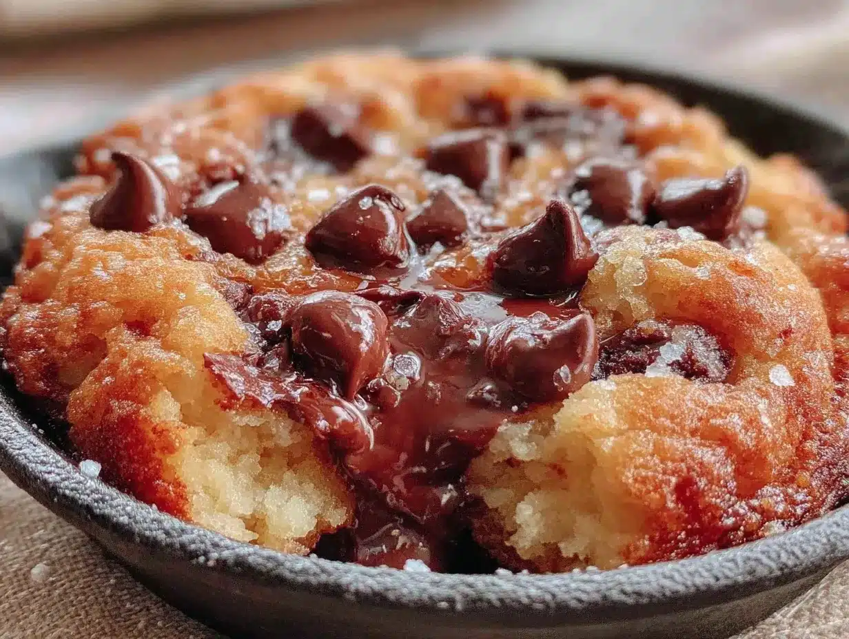 cozy chocolate chip cookie skillet for two preparation steps