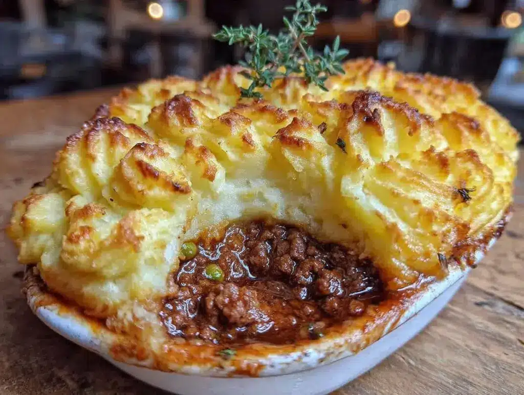 cozy cottage pie with garlic mashed potatoes - featured image