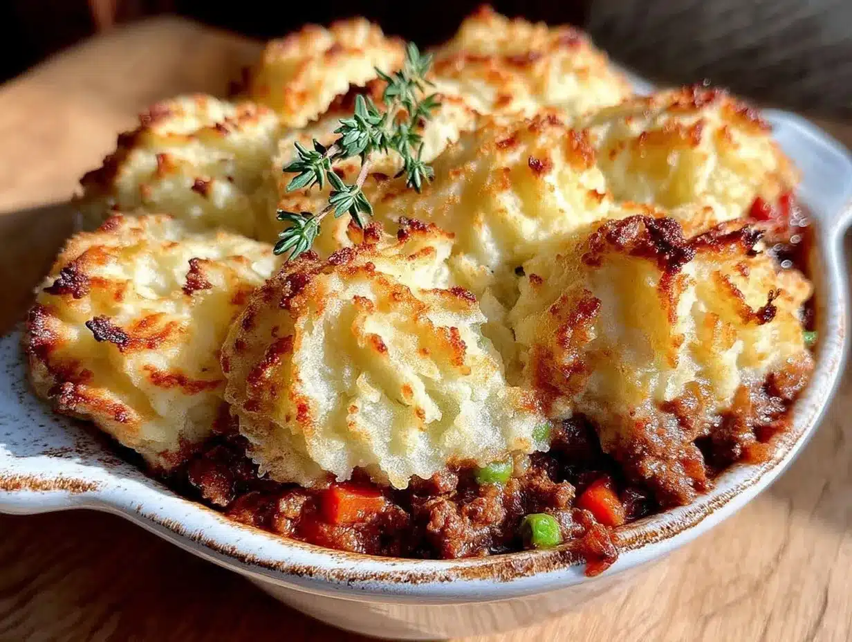 cozy cottage pie with garlic mashed potatoes preparation steps