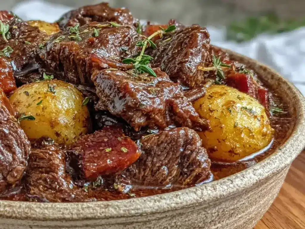 cozy crockpot beef stew - featured image