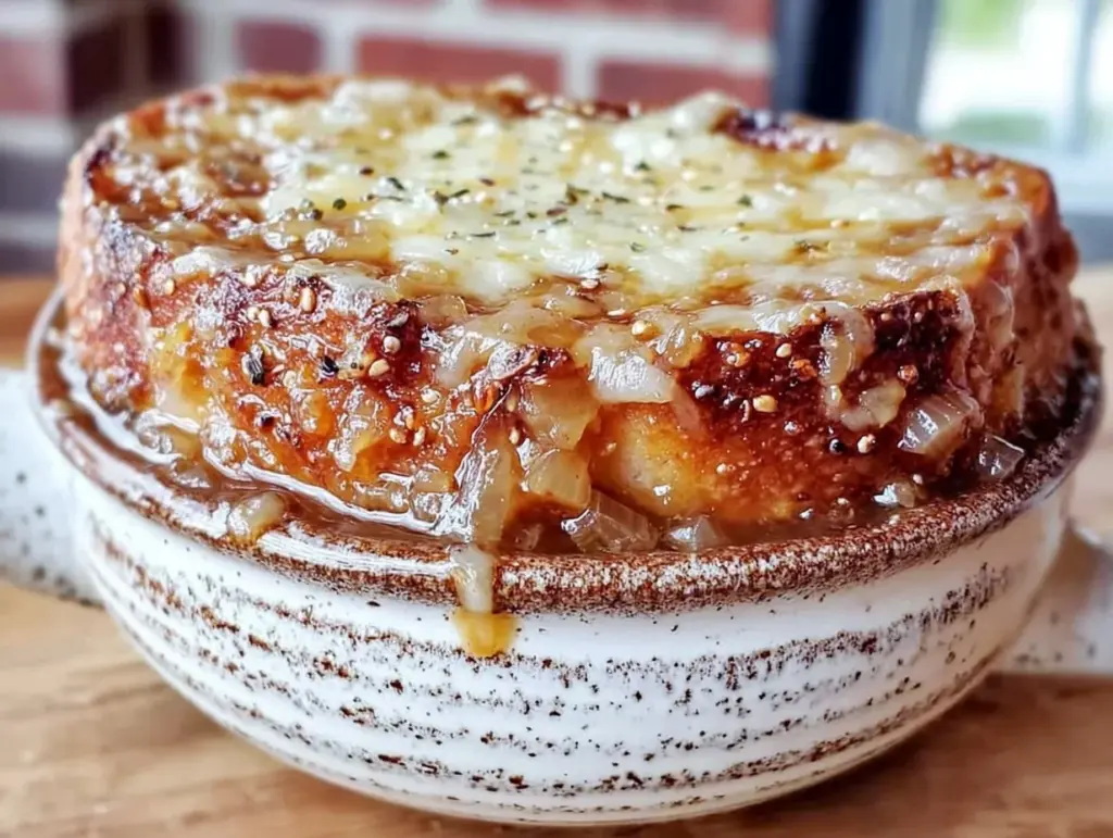 cozy french onion soup - featured image
