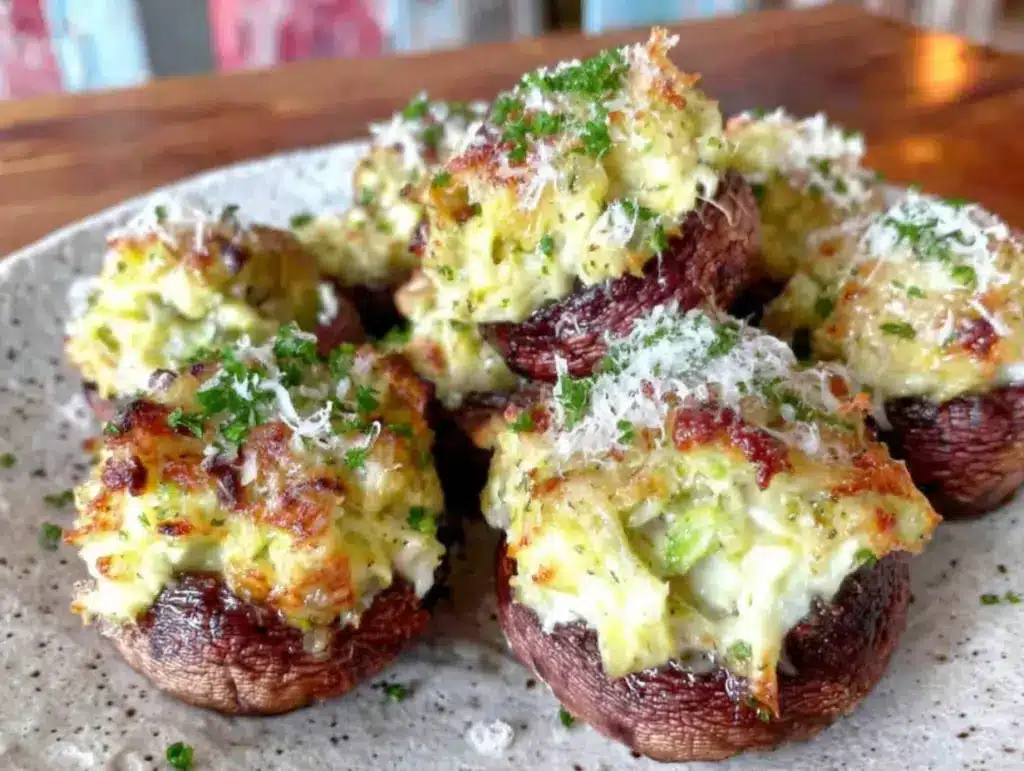crab-stuffed mushrooms - featured image