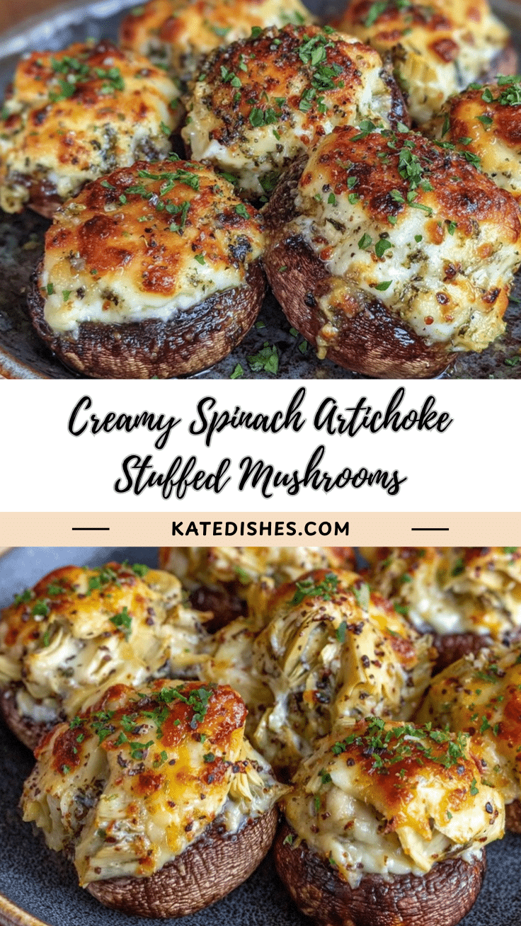 creamy artichoke and spinach stuffed mushrooms recipe