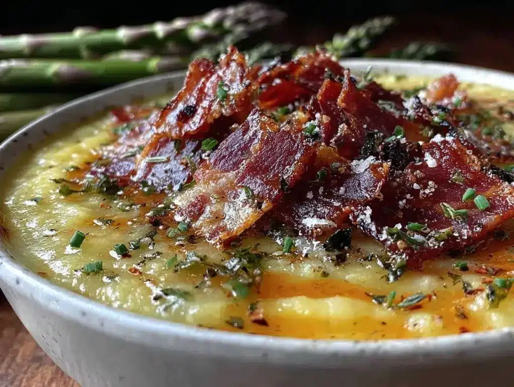 creamy asparagus and potato soup - featured image
