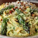 creamy asparagus pasta - featured image