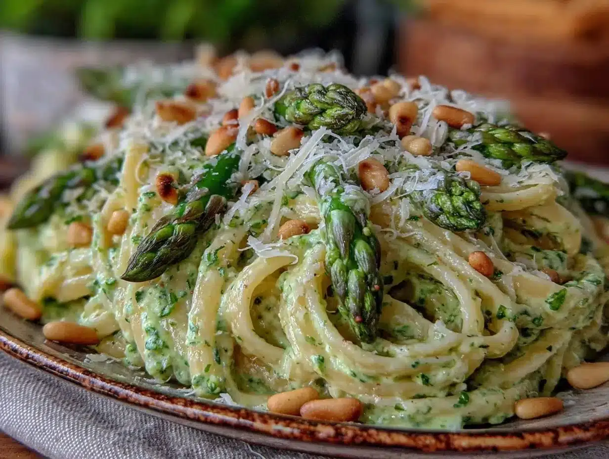 creamy asparagus pasta preparation steps