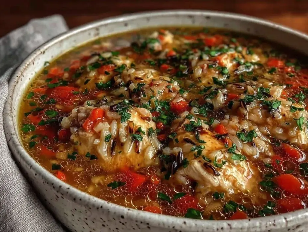 creamy chicken and wild rice soup - featured image