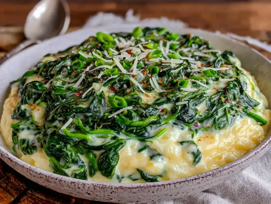 creamy creamed spinach with Parmesan - featured image
