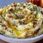 creamy garlic mashed potatoes - featured image