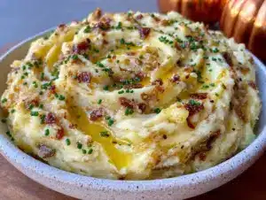 creamy garlic mashed potatoes - featured image
