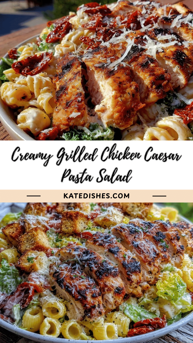 creamy grilled chicken caesar pasta salad recipe