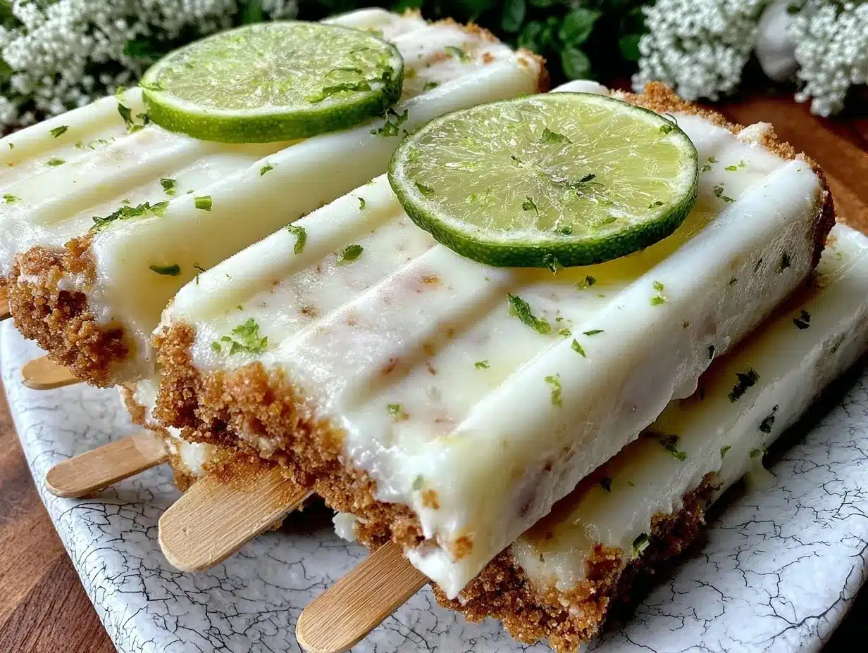 creamy key lime pie popsicles preparation steps