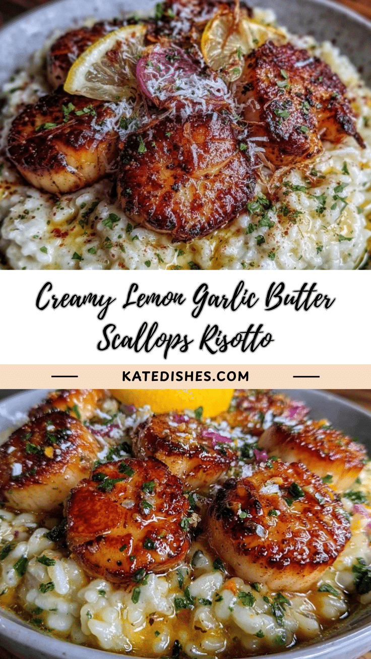 creamy lemon garlic butter scallops with risotto recipe