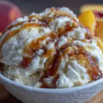 Creamy No-Churn Peach Bourbon Ice Cream - featured image
