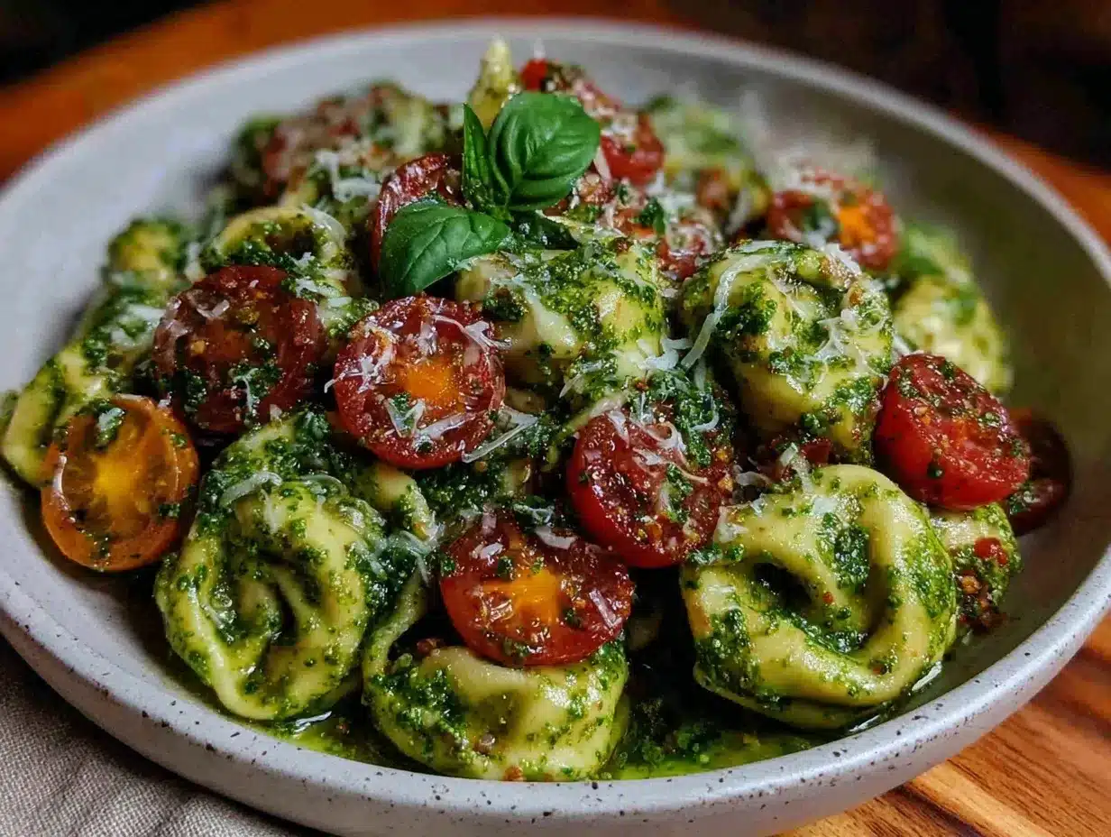 creamy pesto tortellini preparation steps