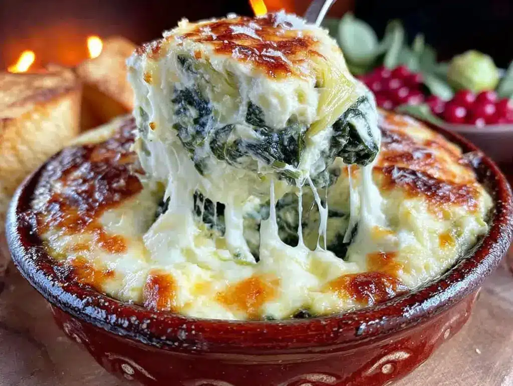 creamy spinach artichoke dip - featured image