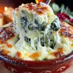 creamy spinach artichoke dip - featured image