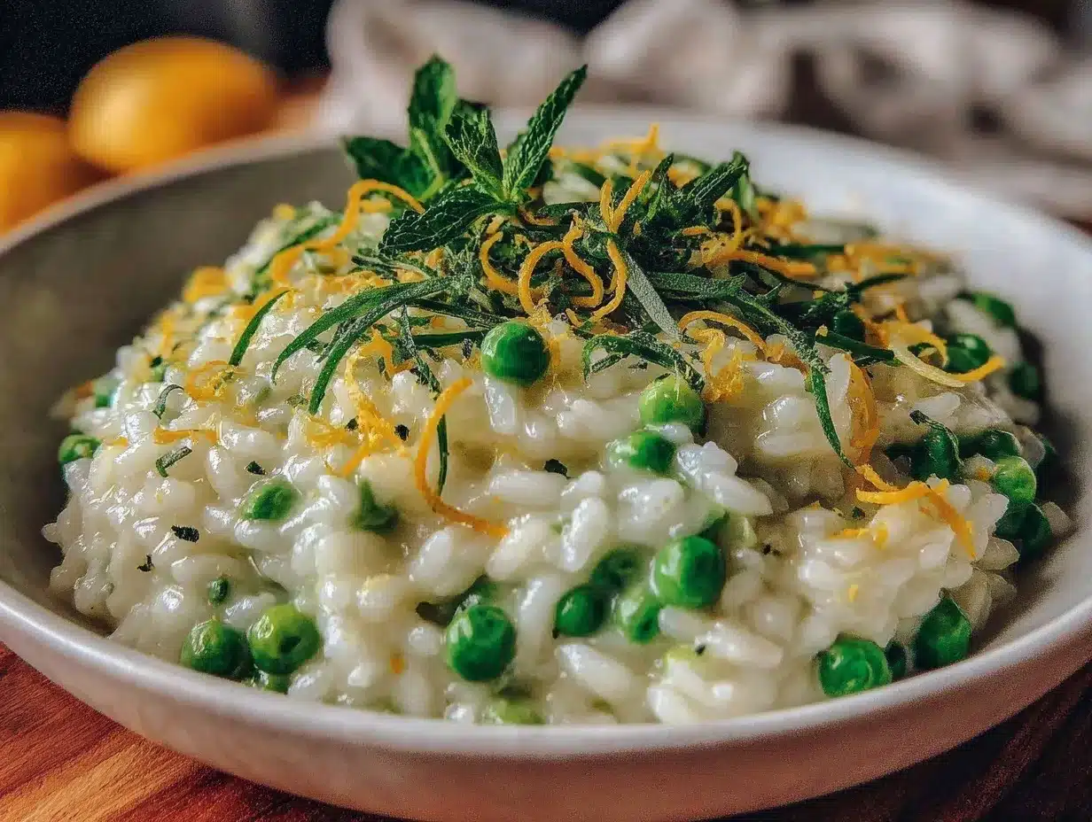 creamy spring pea risotto preparation steps