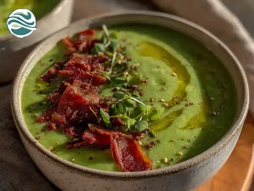 creamy spring pea soup - featured image