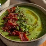 creamy spring pea soup - featured image