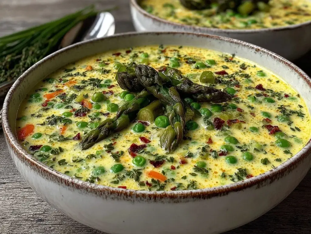 creamy spring vegetable soup - featured image