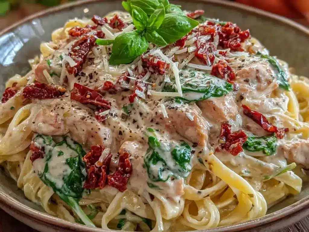 creamy tuscan pasta with sun-dried tomatoes - featured image