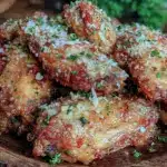 crispy baked garlic parmesan wings - featured image